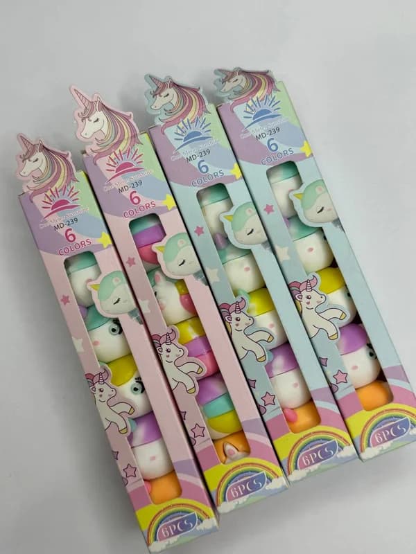 set of highlighters for the text "unicorn"