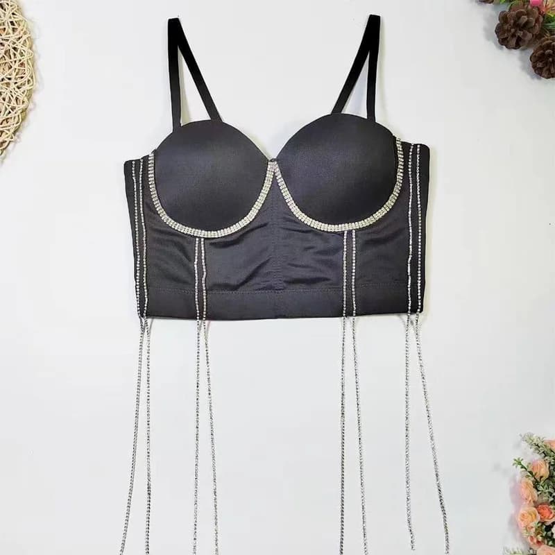 Corset top with rhinestones